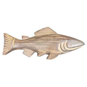 Wooden Folk Art Carved Fish Nautical Decor Fisherman Man Cave Cabin Decoy Lake
